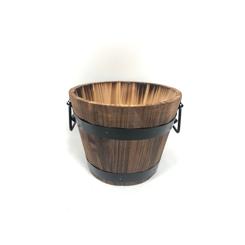 Burntwood Barrel with Black Bands & Handles