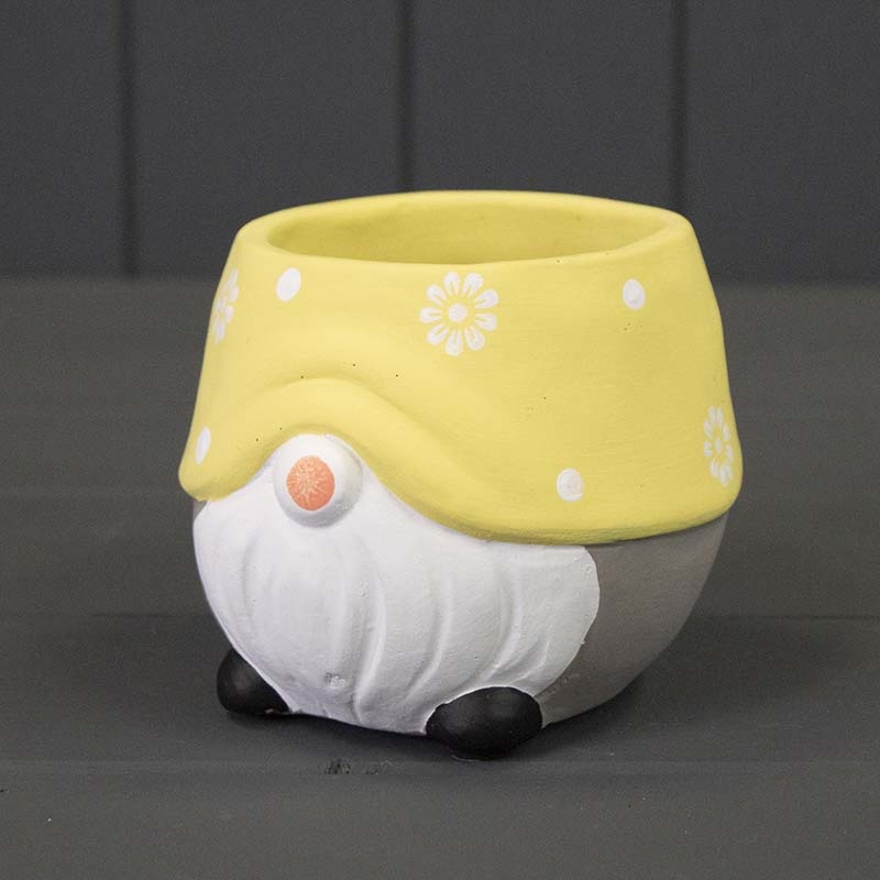 Cement Gonk Pot Planter x 10cm – Yellow