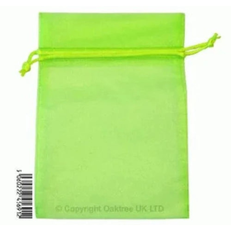 Eleganza Organza Bags 12cm x 17cm – Lime (10pcs)