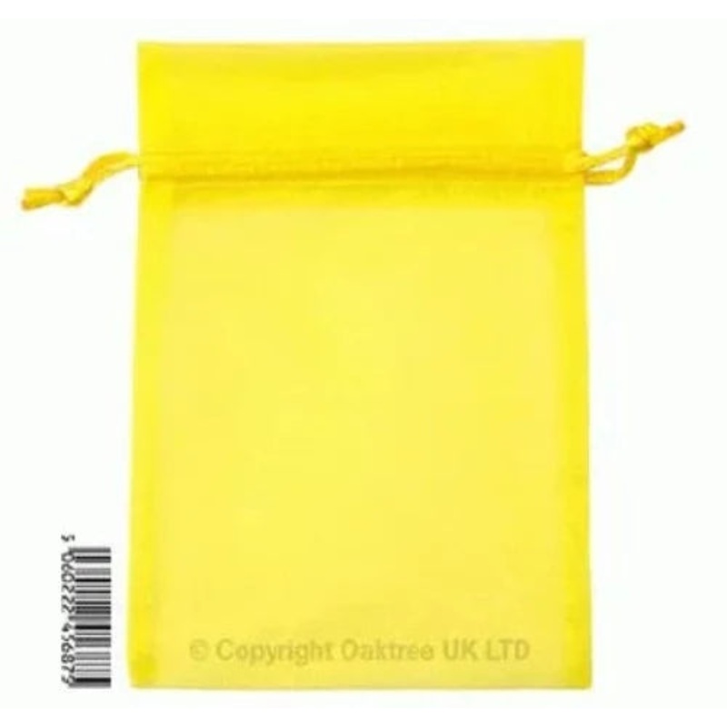 Eleganza Organza Bags 12cm x 17cm – Yellow (10pcs) .