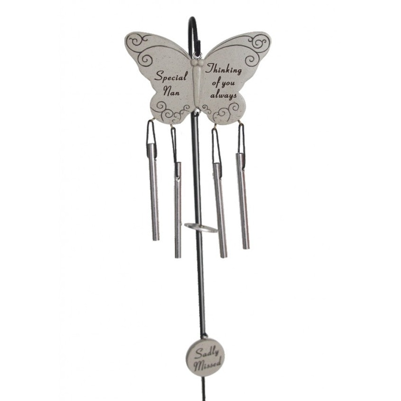 Memorial Butterfly Windchime  & Hanging Crook Stick  – Special Nan