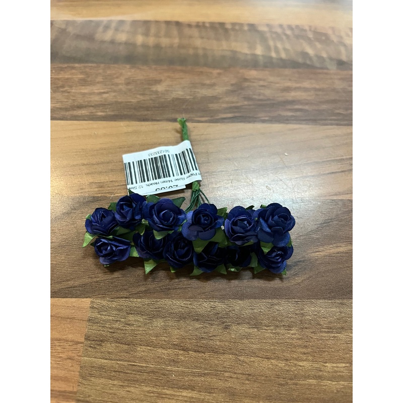 Paper Rose -14mm Heads – 12 Stems – Violet