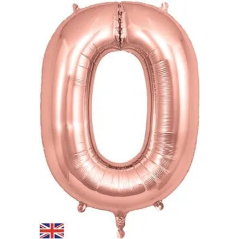 Rose Gold 34 Foil Balloon Number – 0
