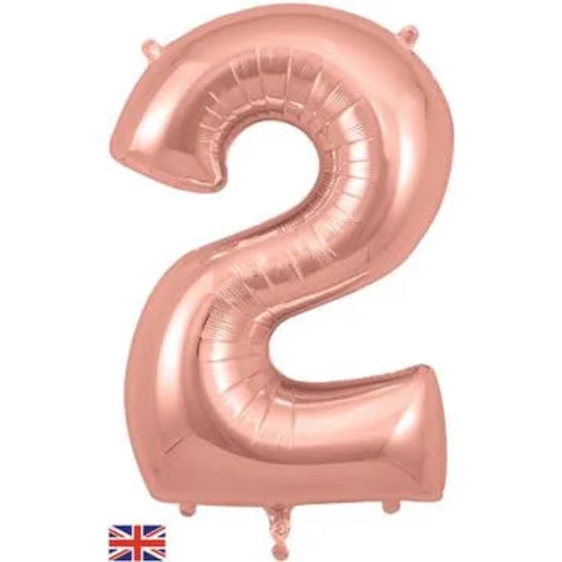 Rose Gold 34 Foil Balloon Number – 2