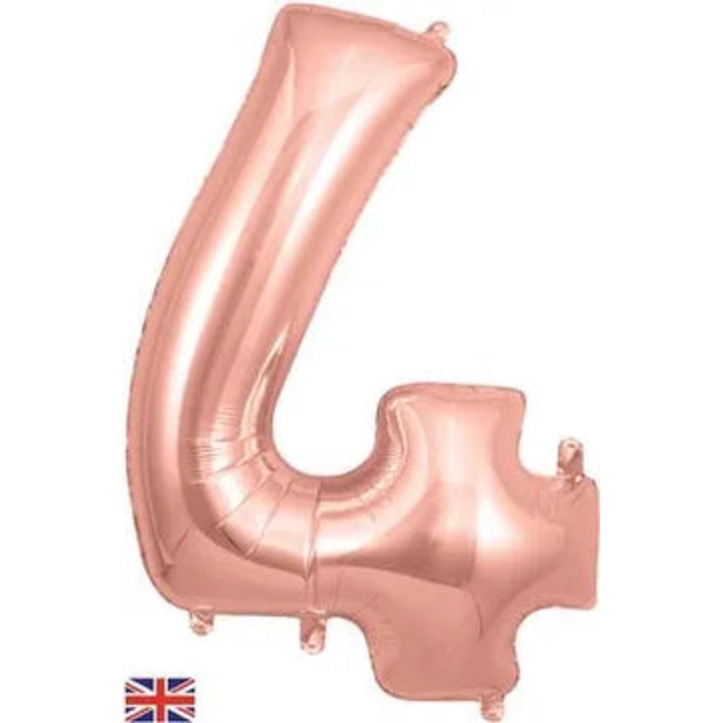 Rose Gold 34 Foil Balloon Number – 4