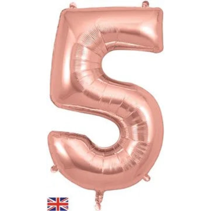 Rose Gold 34 Foil Balloon Number – 5