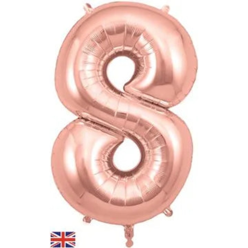 Rose Gold 34 Foil Balloon Number – 8