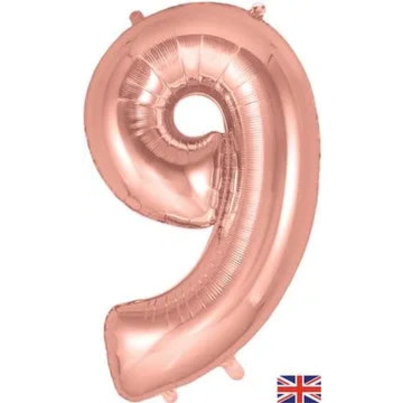 Rose Gold 34 Foil Balloon Number – 9