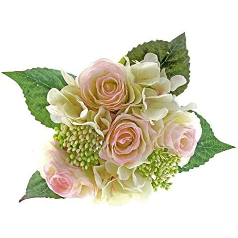 Rose & Hydrangea Bunch – Pale Pink & Ivory Mix RH0111