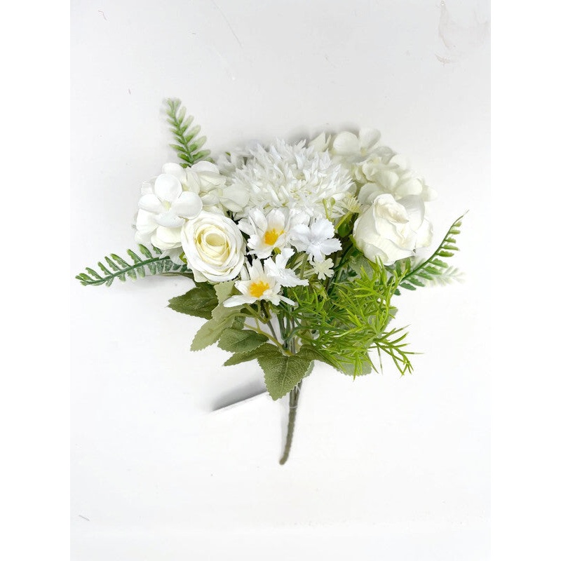 Rose Hydrangea Mixed Flower Bush – White