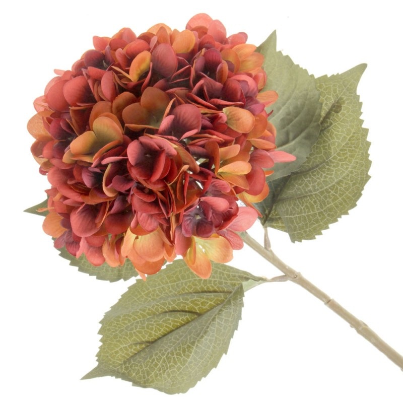 Single Hydrangea – Burnt Orange (19cm diameter, 82cm long)