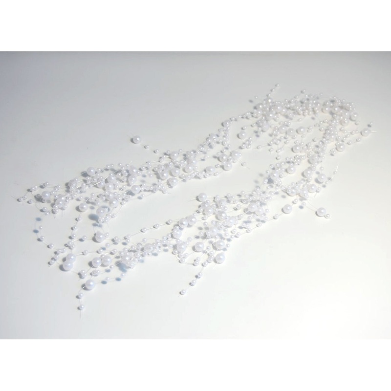 1.8m: Iridescent Mixed size Pearl Bead Garland
