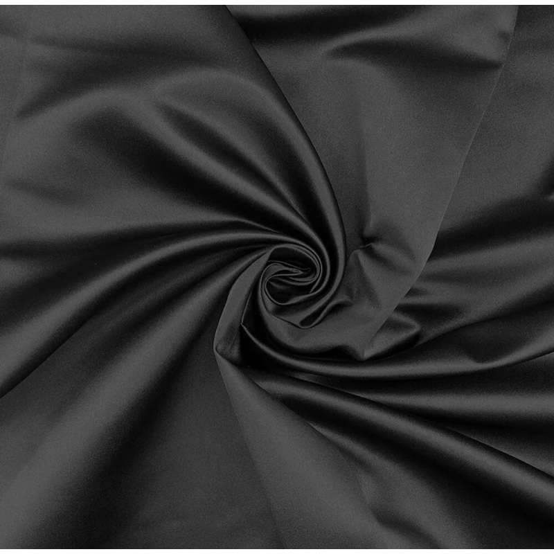1 metre Black Duchess Satin 100% Polyester Fabric 150cm Width