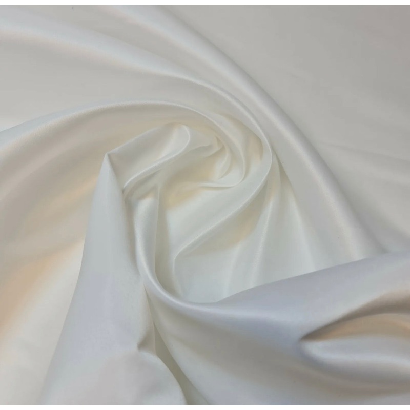1 metre Ivory Duchess Satin 100% Polyester Fabric 150cm Width