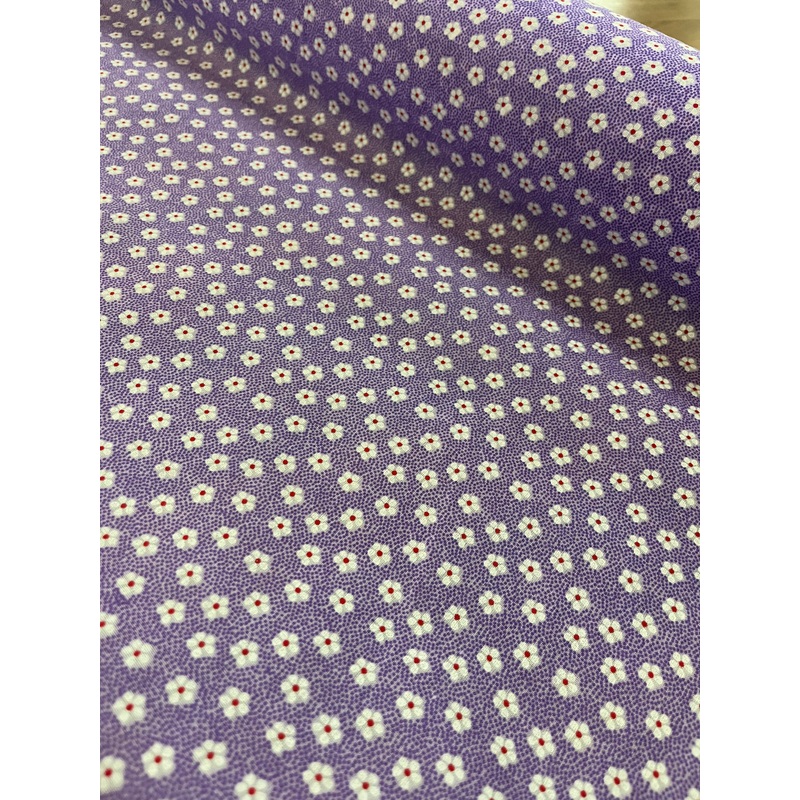 1 Metre Lilac Polycotton Small Floral Fabric x 112cm