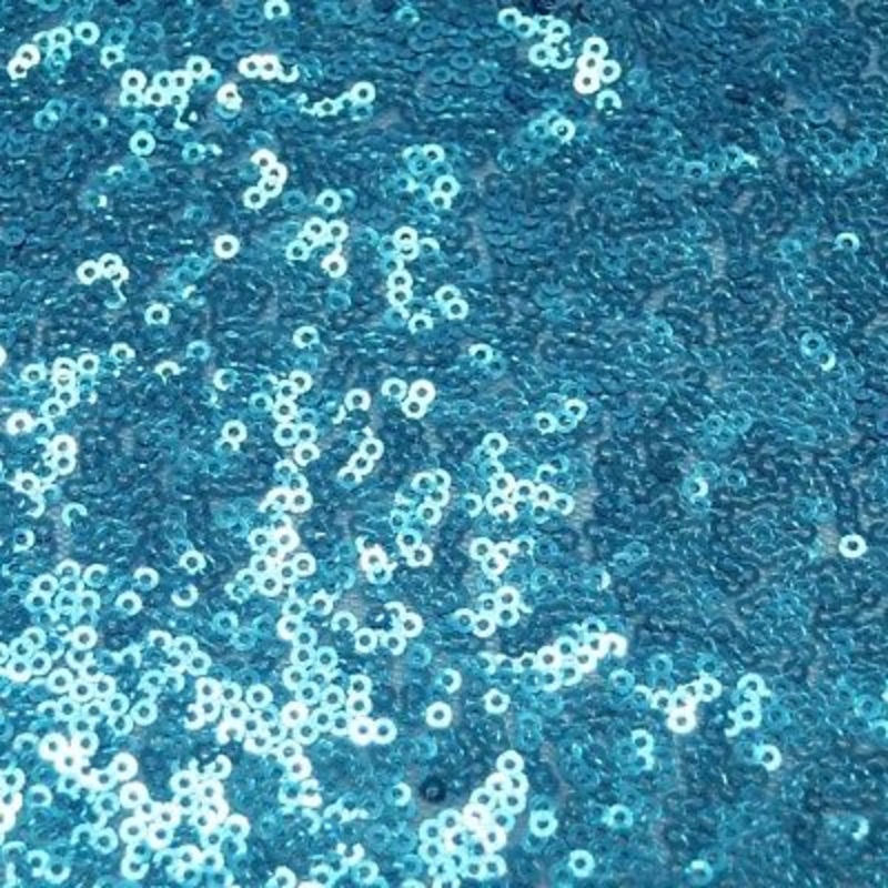 1 Metre Turquoise All Over 3mm Sparkle Sequins Fabric