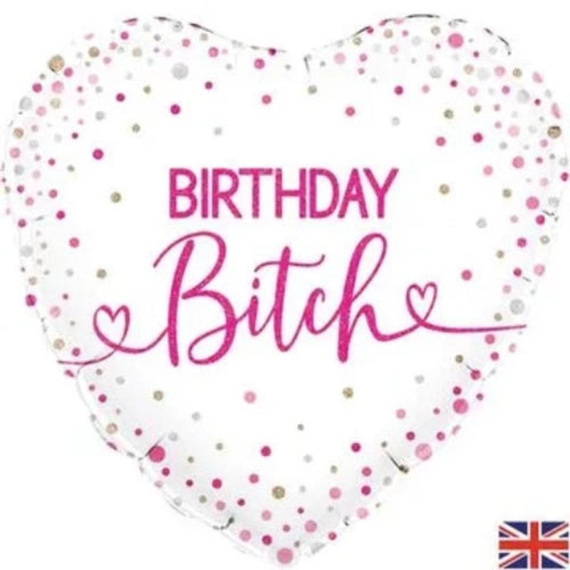 18inch Holographic Heart Balloon – Birthday Bitch