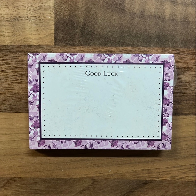 50 Florist Cards – Good Luck – Lilac Floral Border discontinued