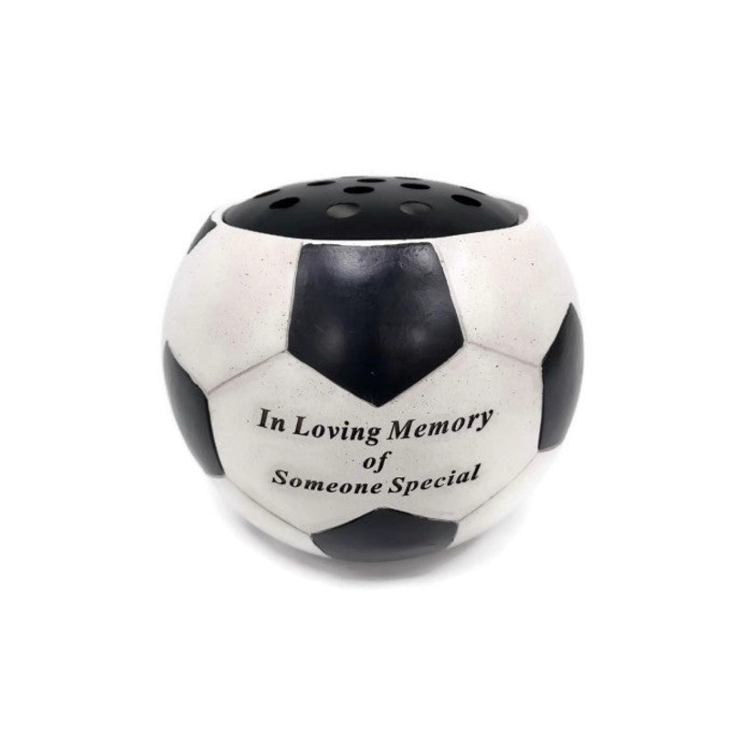 Black Memorial Football Flower Bowl – In Loving Memory of Someone Special