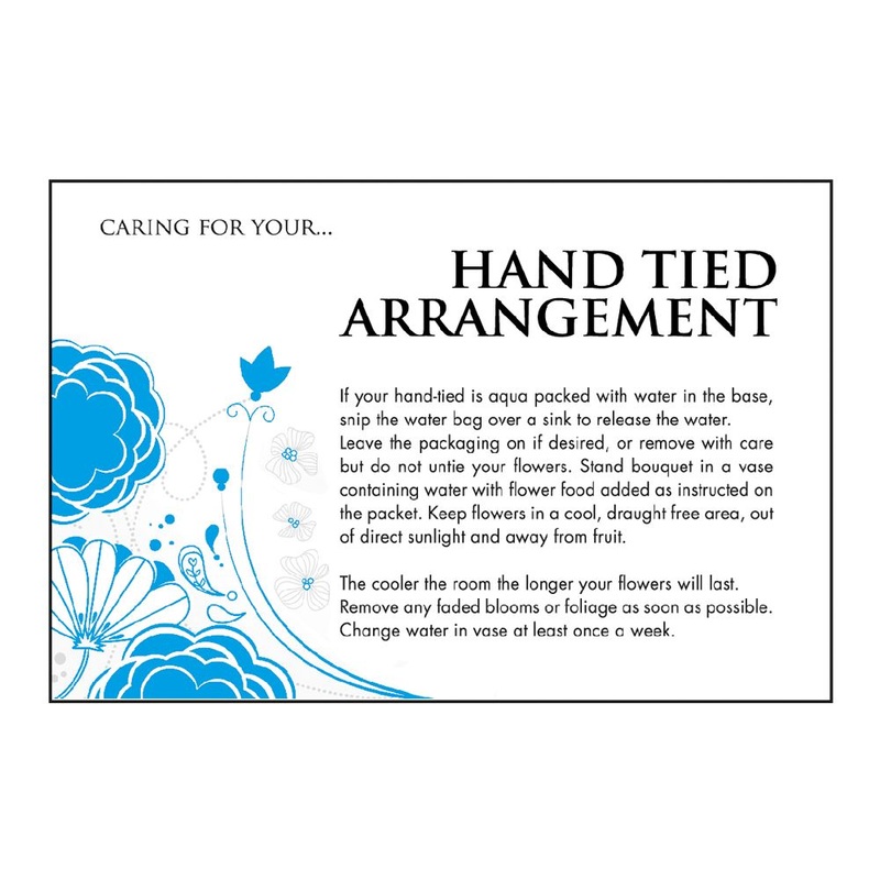 Designer Care Card – Hand Tied Bouquet  x 100