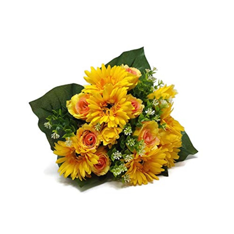 Gerbera Rose Bud & Protea Bush – Yellow