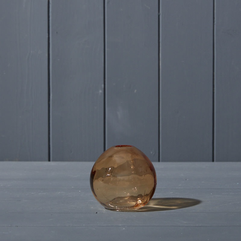 Globe Glass Vase x 8cm – Cognac