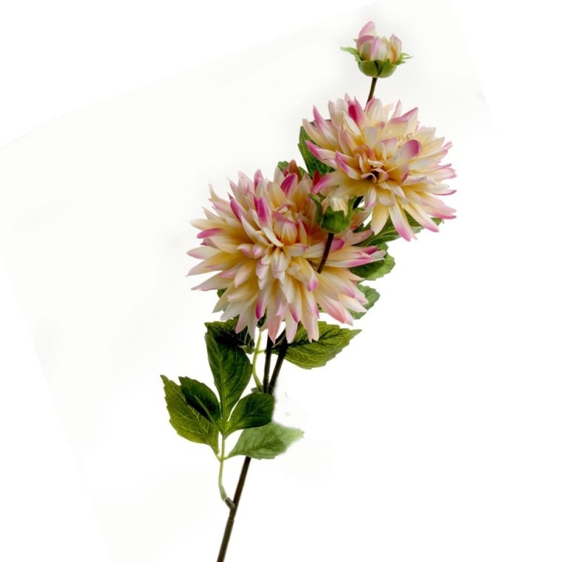 Spiked Dahlia – Pink & Cream – 108cm long – 4 Head