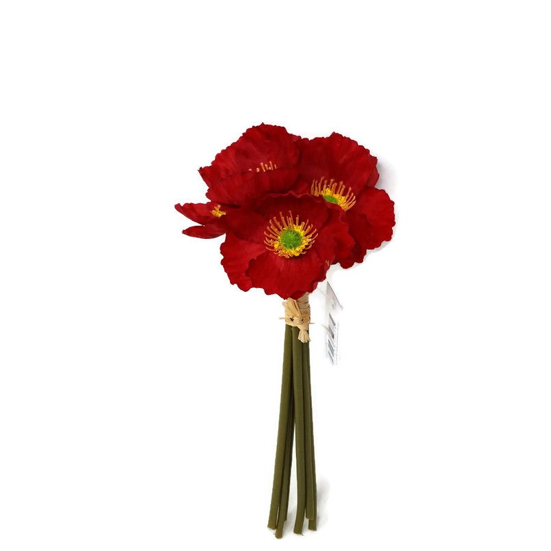 6 Stem Wild Poppy Bunch x 26cm – Red