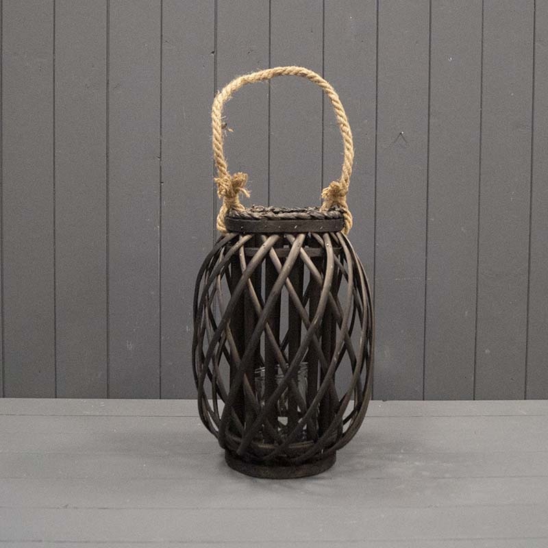 Black Lantern with Inner Candle Holder x 33cm