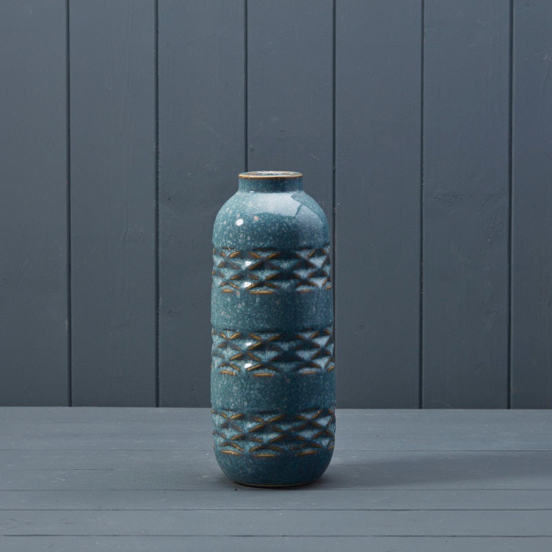 Blue Ceramic Vase 25.5cm