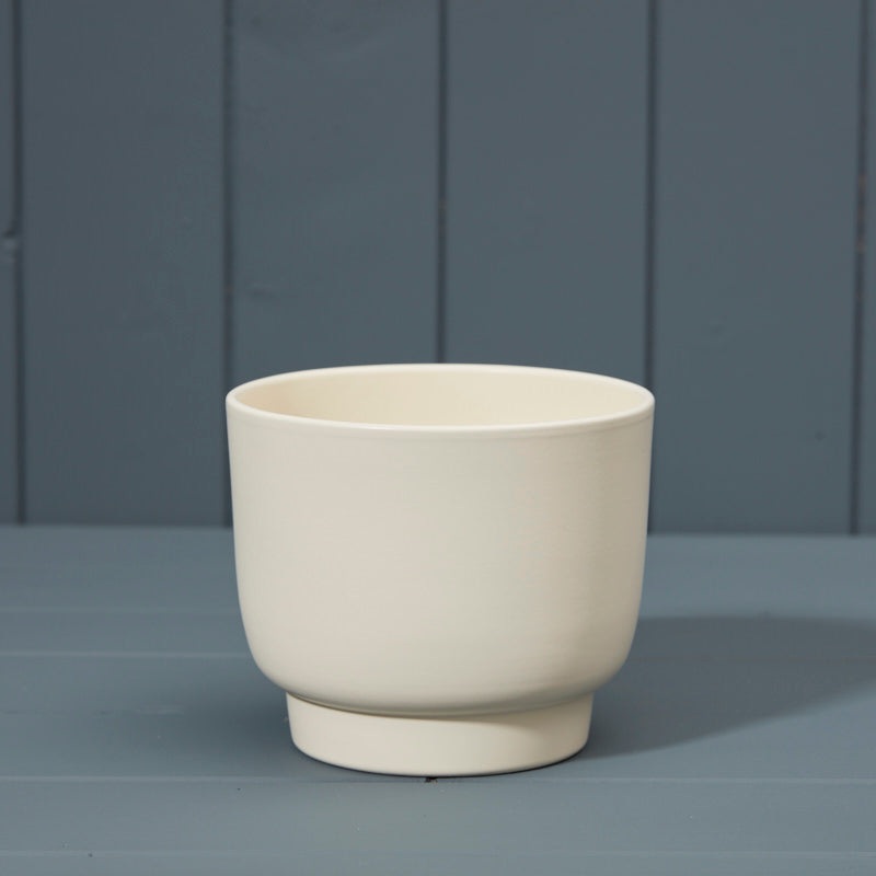 Ceramic Footed Pot x 13cm – White