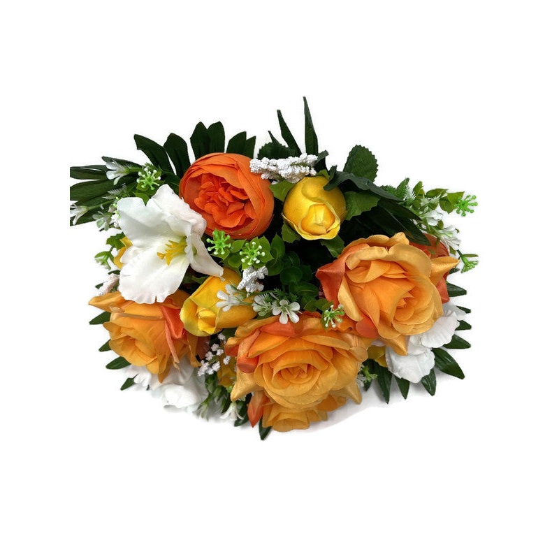 Rose Ranunculus Peony & Foliage Bush – Orange