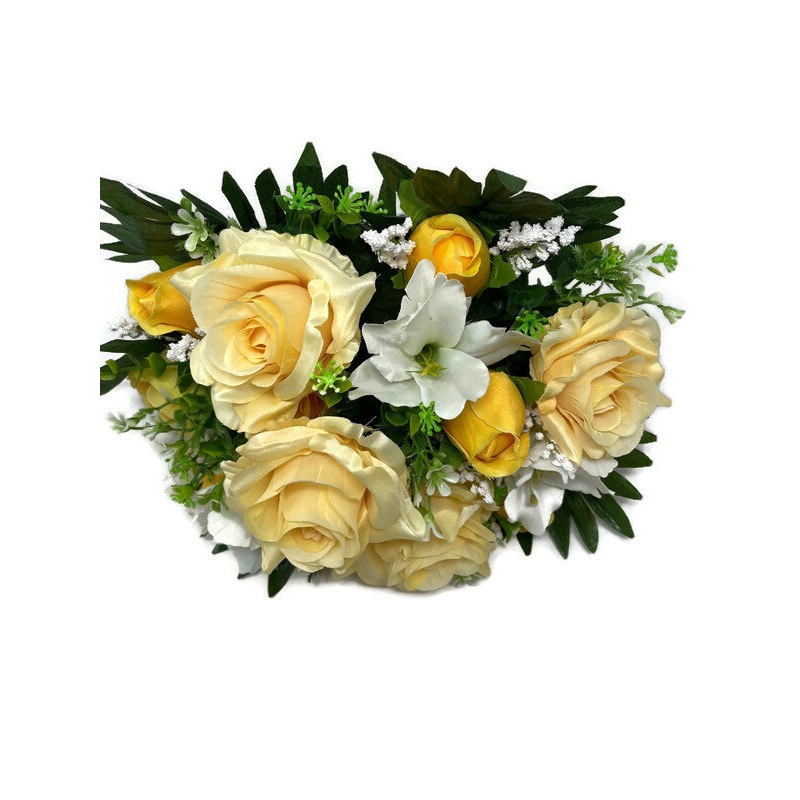 Rose Ranunculus Peony & Foliage Bush – Yellow