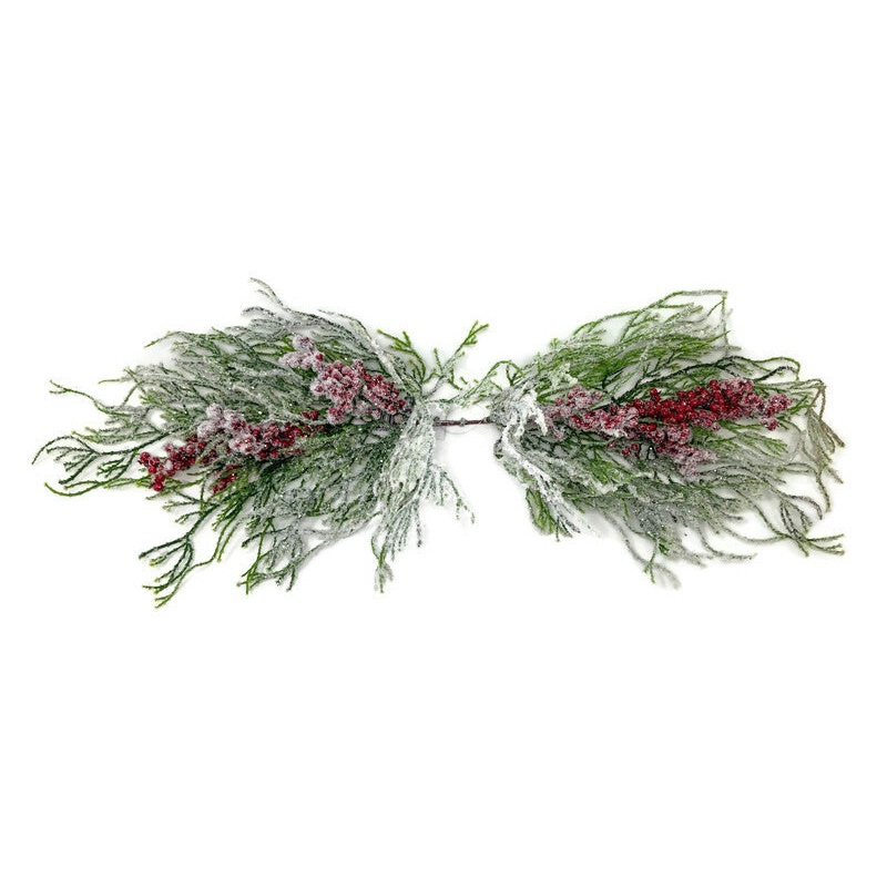 50cm Mini Frosted Fern & Red Berry Swag for Wreaths