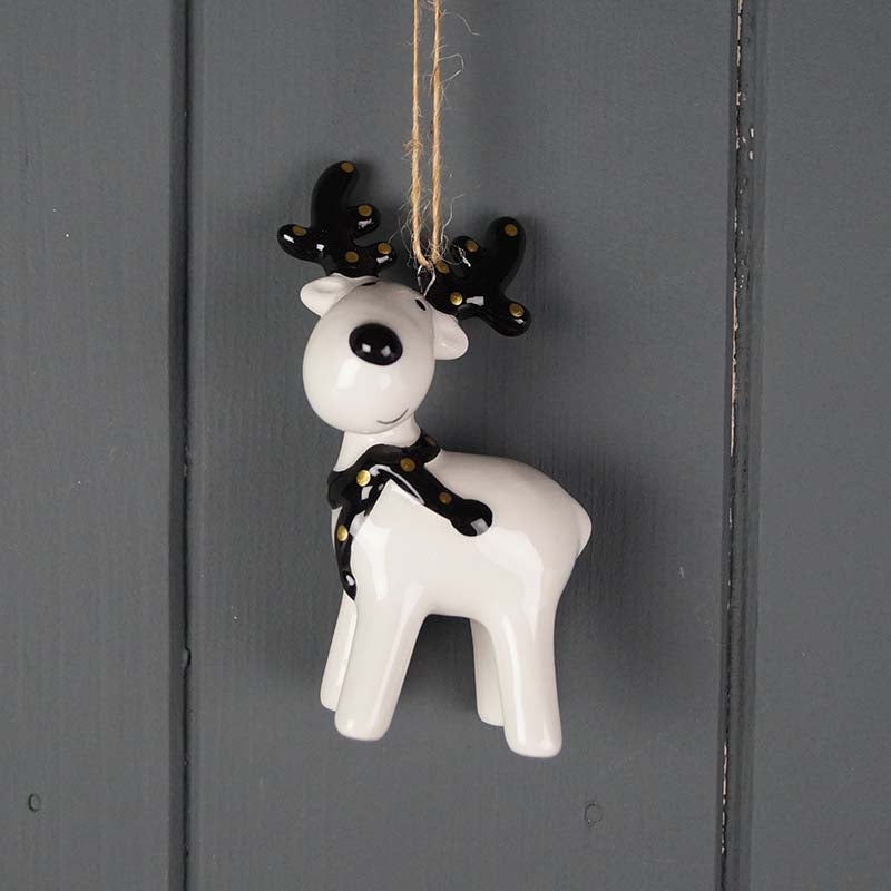 Ceramic Hanging Deer – 8.8 x 5.2cm – Black Reindeer