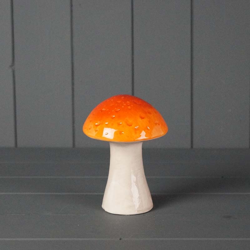 Ceramic Mushroom – 13cm x 9.5cm – Orange