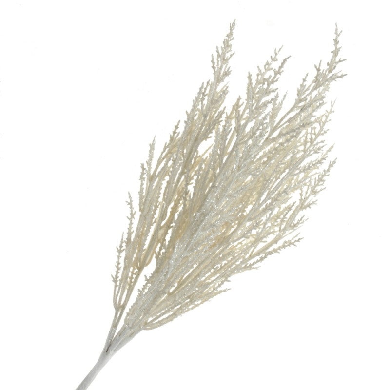 Glittered Wheat Bush – White (40cm long)