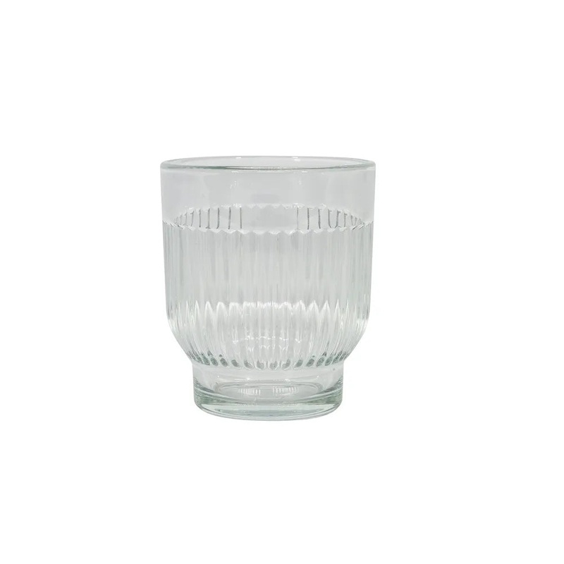 Ceres Shaped Ribbed Glass Votive – H8.5cm x 7cm