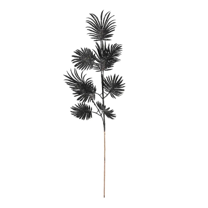 Glitter Feather Leaf Stem x 75cm – Black – discontinued