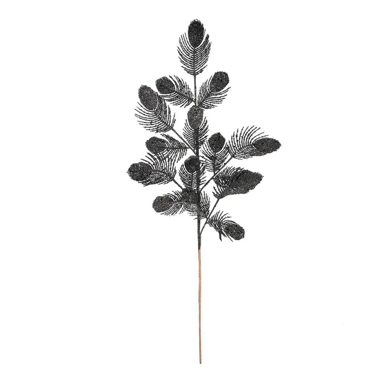 Glitter Feather Spray x 70cm – Black