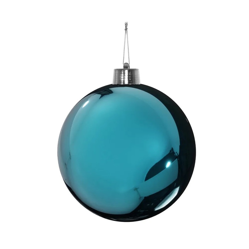 Large Turquoise Shiny Shatterproof Bauble – 20cm