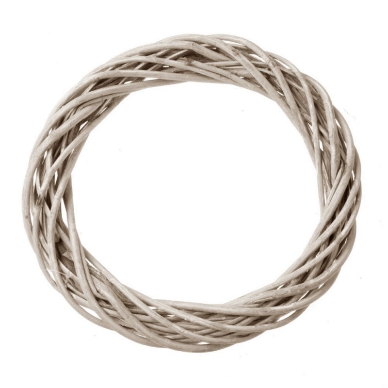 pos Thick Natural Willow Wreath – Grey – 30cm Diameter