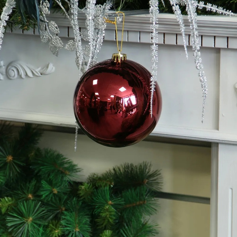 Shiny Shatterproof Bauble x 15cm – Burgundy