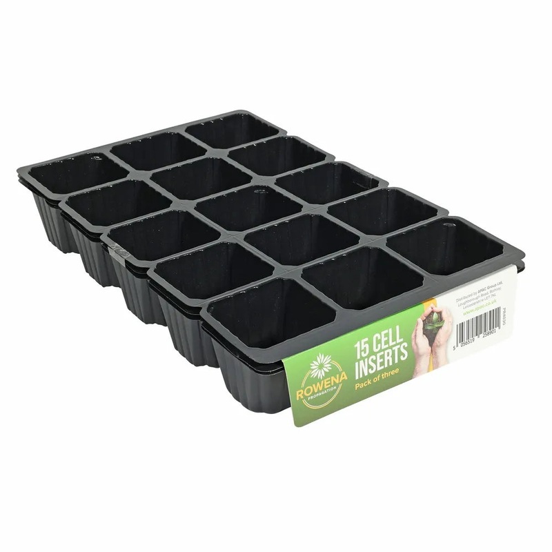 3 pack x 15 cell – Black Plastic Seed Tray Inserts