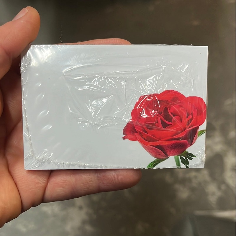 50 Blank  Florist Cards – Red/Pink Rose