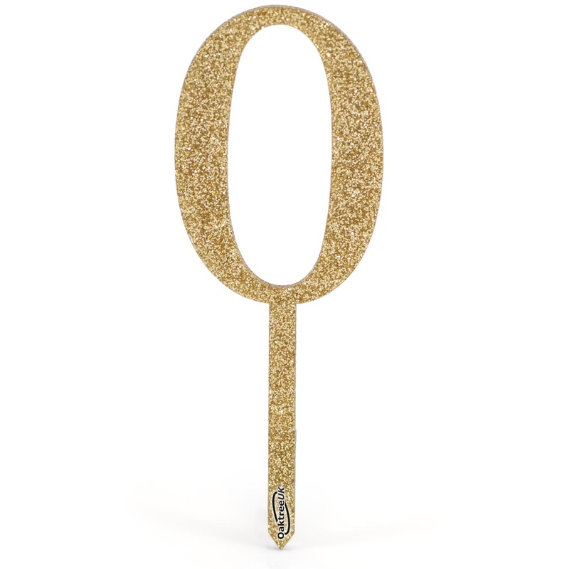 Acrylic Sparkling Fizz Gold Cake Topper No.0