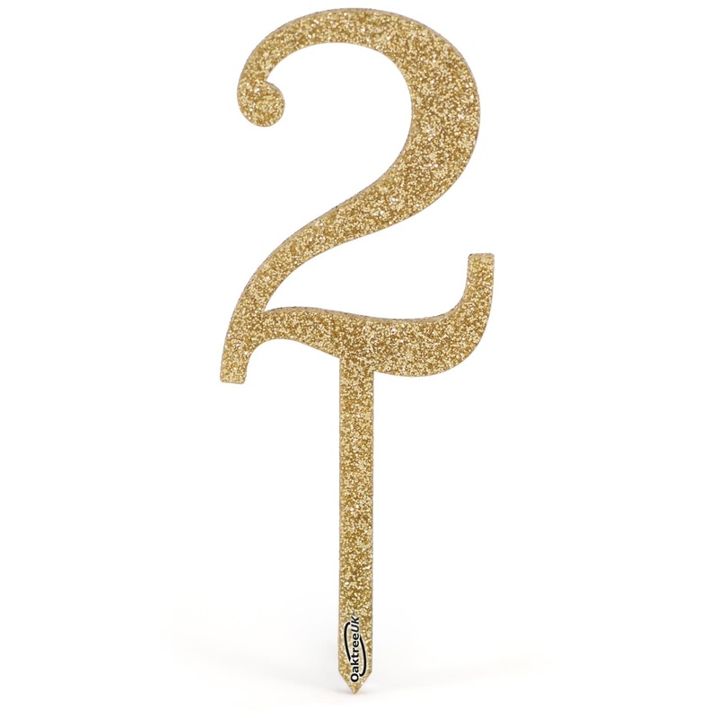 Acrylic Sparkling Fizz Gold Cake Topper No.2