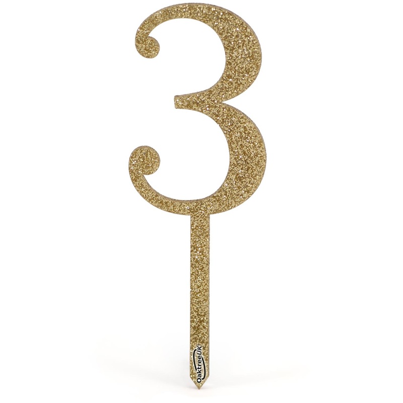 Acrylic Sparkling Fizz Gold Cake Topper No.3