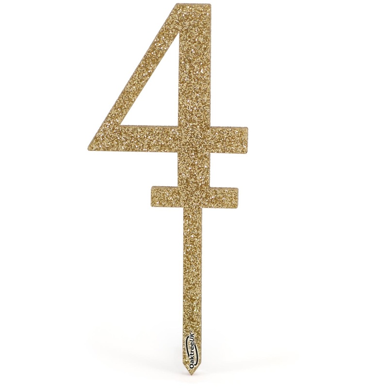 Acrylic Sparkling Fizz Gold Cake Topper No.4