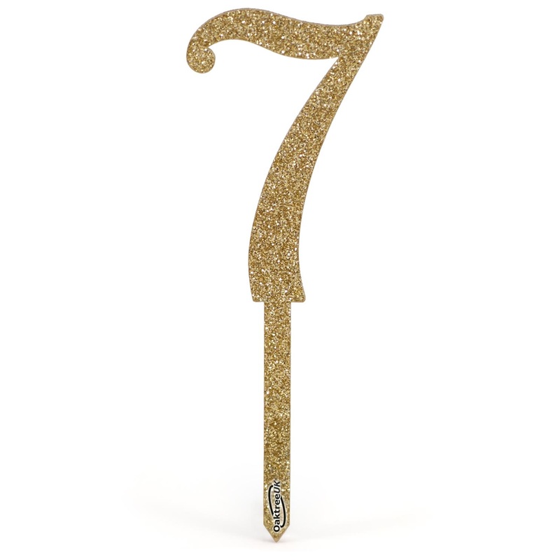 Acrylic Sparkling Fizz Gold Cake Topper No.7